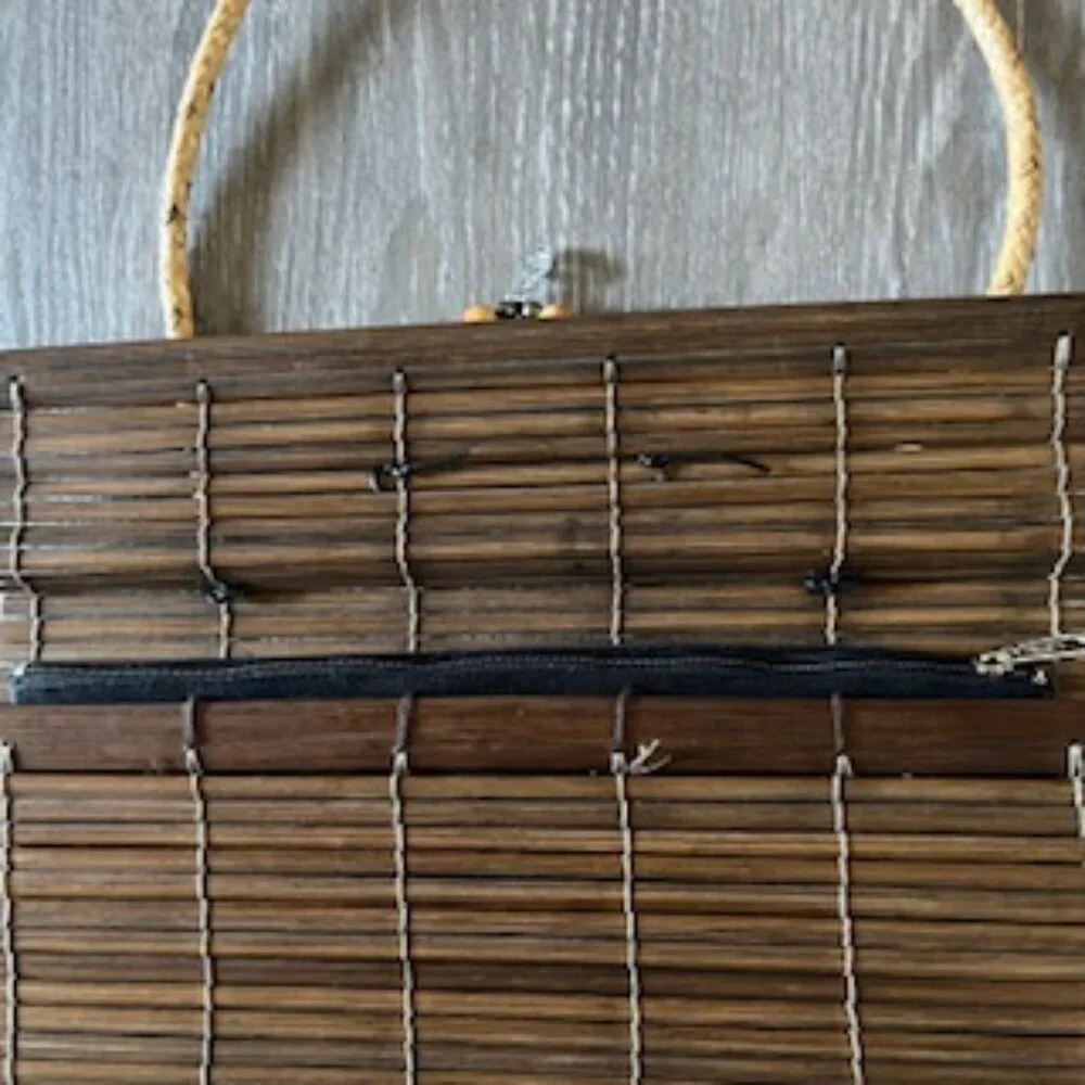 🧡3/15 Natural Bamboo Handbag with Strap